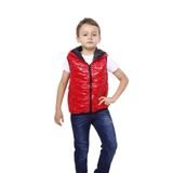 Toontoy Erkek Çocuk Kapşonlu Parlak Yelek - 10 Yaş - Kırmızı