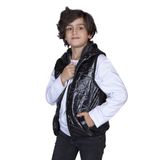 Toontoy Erkek Çocuk Kapşonlu Parlak Yelek Siyah 6 YAŞ