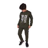 Toontoy Erkek Çocuk Kapüşonlu Baskılı Eşofman Takımı Haki 6-7 YAŞ
