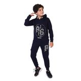Toontoy Erkek Çocuk Kapüşonlu Baskılı Eşofman Takımı Lacivert 6-7 YAŞ