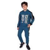 Toontoy Erkek Çocuk Kapüşonlu Baskılı Eşofman Takımı Petrol Mavi 8-9 YAŞ
