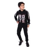 Toontoy Erkek Çocuk Kapüşonlu Baskılı Eşofman Takımı Siyah 10-11 YAŞ