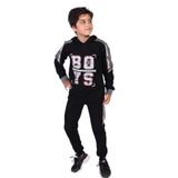 Toontoy Erkek Çocuk Kapüşonlu Baskılı Eşofman Takımı Siyah 8-9 YAŞ