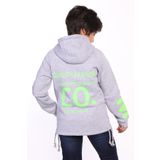 Toontoy Erkek Çocuk Kapüşonlu Baskılı Hırka Gri Melanj 12 YAŞ