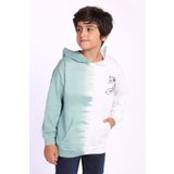 Toontoy Erkek Çocuk Kapüşonlu Baskılı İki Renkli Sweatshirt Yeşil 10 YAŞ