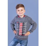 Toontoy Erkek Çocuk Kapüşonlu Baskılı Sweatshirt Siyah 6 YAŞ
