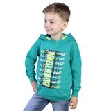 Toontoy Erkek Çocuk Kapüşonlu Baskılı Sweatshirt Yeşil 8 YAŞ