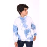 Toontoy Erkek Çocuk Kapüşonlu Bastik Desenli Sweatshirt İndigo 8 YAŞ