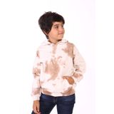 Toontoy Erkek Çocuk Kapüşonlu Bastik Desenli Sweatshirt Kahverengi 8 YAŞ