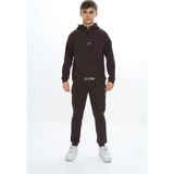 Toontoy Erkek Çocuk Kapüşonlu Eşofman Takım Kahverengi 6-7 YAŞ