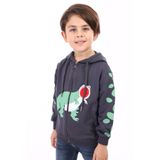 Toontoy Erkek Çocuk Kapüşonlu Fermuarlı Baskılı Örme Hırka - 2 İplik