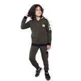 Toontoy Erkek Çocuk Kapüşonlu Garni Detaylı Eşofman Takımı Haki 6-7 YAŞ