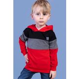 Toontoy Erkek Çocuk Kapüşonlu Garni Detaylı Sweatshirt Kırmızı 2 YAŞ