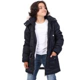 TOONTOY Erkek Çocuk Kapüşonlu İçi Kürklü Mont, 6-7 Yaş, 22503, Siyah, Erkek Çocuklar