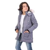 TOONTOY Erkek Çocuk Kapüşonlu İçi Kürklü Mont, 6-7 Yaş, Kapüşonlu İçi Kürklü Mont, Füme, Erkek Çocuk
