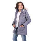 TOONTOY Erkek Çocuk Kapüşonlu İçi Kürklü Mont, 8-9 Yaş, 22503, Füme, Erkek Çocuklar