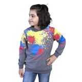Toontoy Erkek Çocuk Kapüşonlu Renkli Püskürtme Baskılı Sweatshirt Antrasit Melanj 10 YAŞ