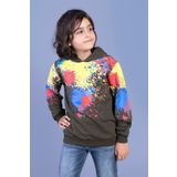 Toontoy Erkek Çocuk Kapüşonlu Renkli Püskürtme Baskılı Sweatshirt