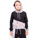 Toontoy Erkek Çocuk Kapüşonlu School Baskılı Sweathirt - 4 Yaş - Gri Melanj