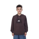 TOONTOY Erkek Çocuk Kapüşonlu Yazı Baskılı Sweatshirt, 8-9 Yaş, 24959, Kahve, erkek-çocuk