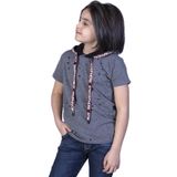 Toontoy Erkek Çocuk Kapüşonu Şeritli Tişört Antrasit Melanj 8 YAŞ