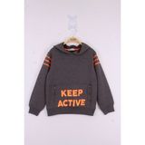 Toontoy Erkek Çocuk Keep Active Baskılı Sweatshirt - 14 Yaş - Antrasit Melanj