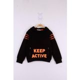 Toontoy Erkek Çocuk Keep Active Baskılı Sweatshirt - 8 Yaş - Siyah