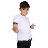 Toontoy Erkek Çocuk Kenar Şeritli Tişört Beyaz 5 YAŞ