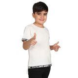 Toontoy Erkek Çocuk Kenar Şeritli Tişört Ekru 7 YAŞ