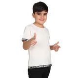 Toontoy Erkek Çocuk Kenar Şeritli Tişört Ekru 8 YAŞ