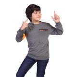 Toontoy Erkek Çocuk Kolu Baskılı Sweatshirt Antrasit Melanj 6 YAŞ