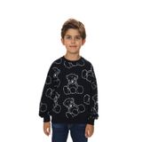TOONTOY Erkek Çocuk Komple Ayı Baskılı Sweatshirt, 2 YAŞ, 24769, Siyah, erkek-çocuk