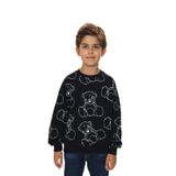Toontoy Erkek Çocuk Komple Ayı Baskılı Sweatshirt Siyah