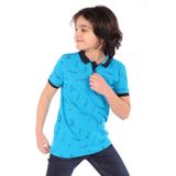 Toontoy Erkek Çocuk Komple Baskılı Tişört Saks 6-7 YAŞ