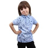Toontoy Erkek Çocuk Komple Desenli Tişört Mavi 4 YAŞ