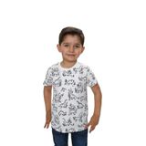 Toontoy Erkek Çocuk Komple Dinazor Baskılı Tişört Beyaz 2 YAŞ