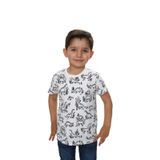 Toontoy Erkek Çocuk Komple Dinazor Baskılı Tişört Beyaz 3 YAŞ