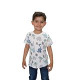 Toontoy Erkek Çocuk Komple Palmiya Ağaç Baskılı Tişört Beyaz 1 YAŞ