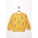 Toontoy Erkek Çocuk Köpek Baskılı Sweatshirt Hardal 5 YAŞ