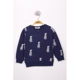 Toontoy Erkek Çocuk Köpek Baskılı Sweatshirt Lacivert 3 YAŞ