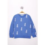 Toontoy Erkek Çocuk Köpek Baskılı Sweatshirt Saks 4 YAŞ