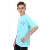 Toontoy Erkek Çocuk La Baskılı Tişört Su Yeşili 8-9 YAŞ
