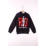 Toontoy Erkek Çocuk La Casa Baskılı Sweatshirt - 10 Yaş - Siyah