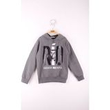 Toontoy Erkek Çocuk La Casa Baskılı Sweatshirt - 6 Yaş - Antrasit Melanj
