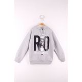 Toontoy Erkek Çocuk La Casa Baskılı Sweatshirt - 6 Yaş - Gri Melanj