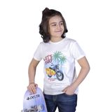 Toontoy Erkek Çocuk Motorsiklet Baskılı Tişört Ekru 4 YAŞ