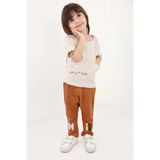 Toontoy Erkek Çocuk Nakışlı Eşofman Takım - 2 Yaş - Kiremit