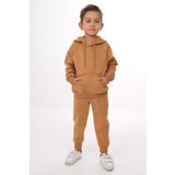 Toontoy Erkek Çocuk Nakışlı Eşofman Takım Kahverengi 2 YAŞ