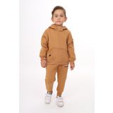 Toontoy Erkek Çocuk Nakışlı Eşofman Takım Kahverengi 4 YAŞ