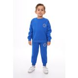 Toontoy Erkek Çocuk Nakışlı Eşofman Takım Saks 4 YAŞ